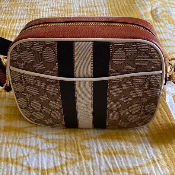 Coach Signature Jacquard Dempsey Crossbody Khaki Sunbeam - Picture 5 of 11